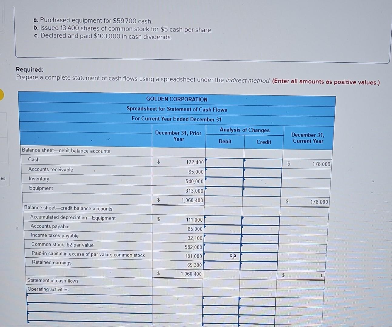 applies to the questions displayed below.] Golden Corporation's current year income statement,