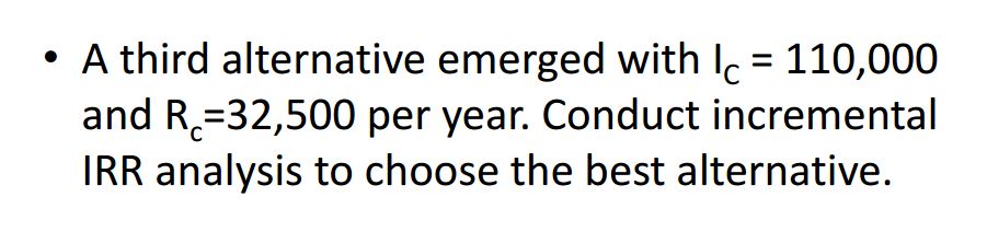 If IA-100,000, I 150,000, and incremental IRR between them is 15.2%, choose