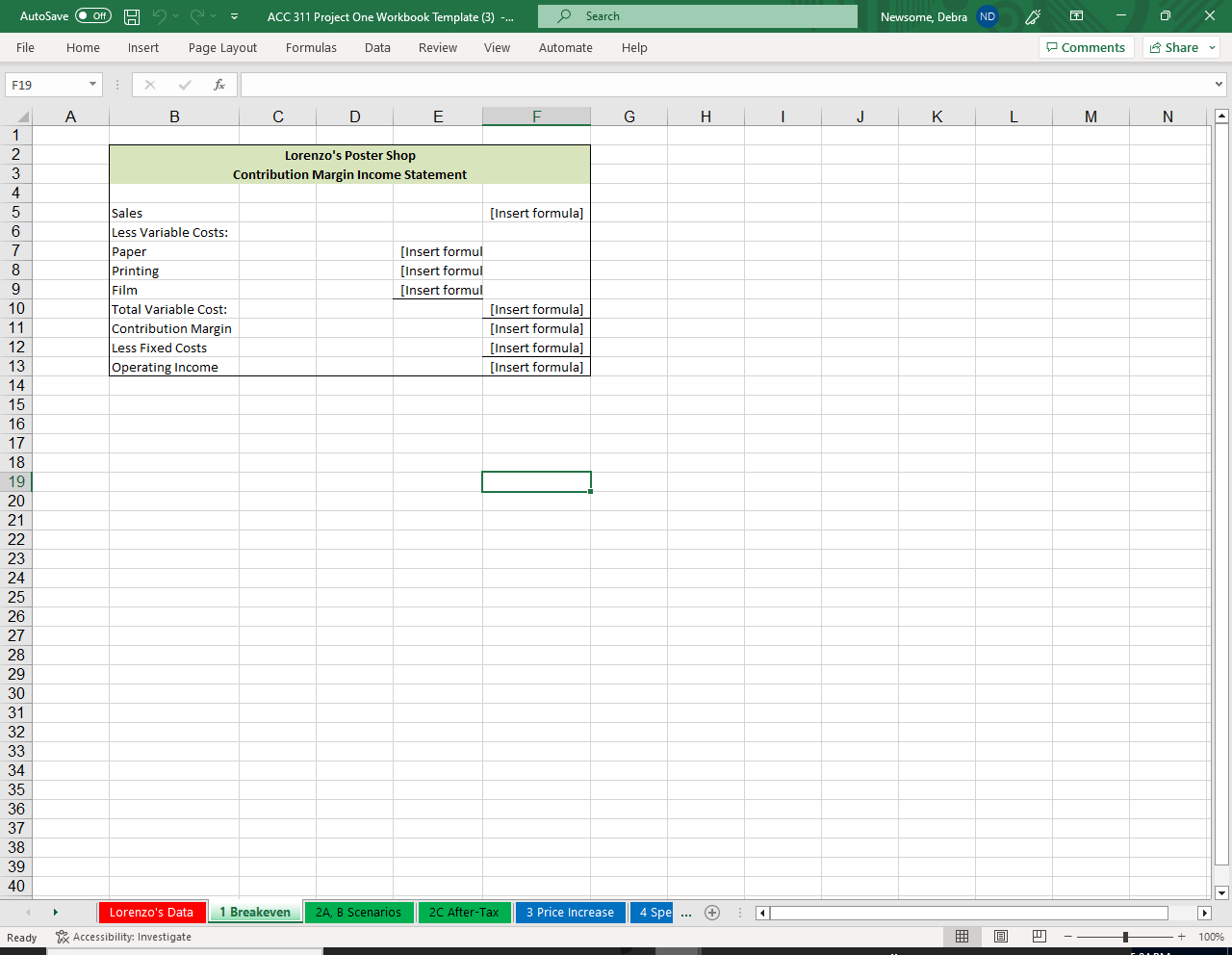 know how to explain in the written portion. ACC 311 Project One