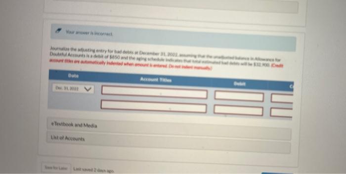 ix an aging schedule for Solish Brothers inc, at December 31, 2021
