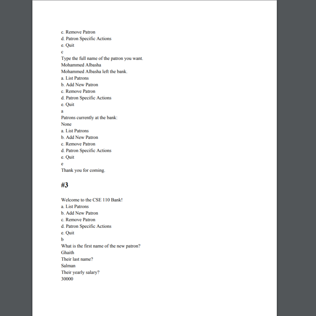 with multiple patrons who each have multiple accounts. The user will be