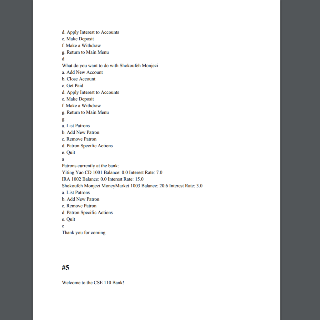 also be using a class which will be provided to you. The