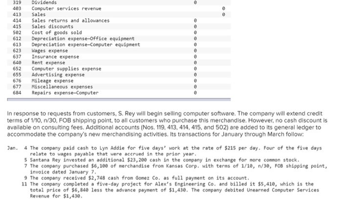 Information applies to the questions displayed below.) Santana Rey created Business Solutions