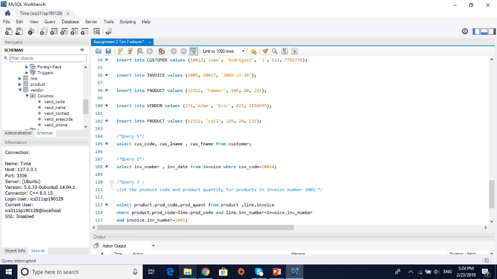 description and product quantity for each vendor. 3 - Find how many