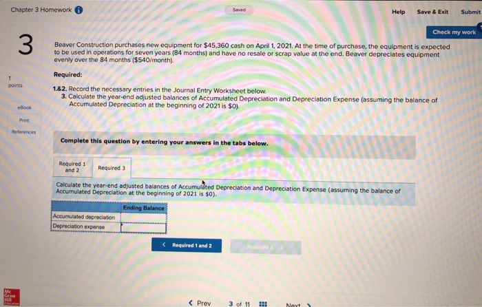  Chapter 3 Homework Help Save & Exit Submit Check my work