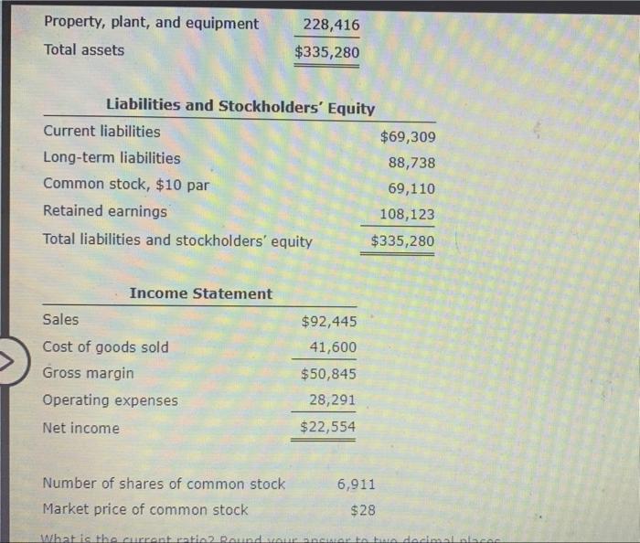 (38) > Brock Company's financial information is listed below. Assume that all