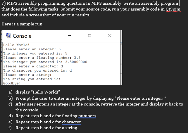  MIPS assembly programming question: In MIPS assembly, write an assembly program|