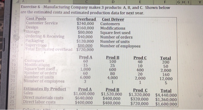 please help with explaination. A D E F GH Y Exercise 6-