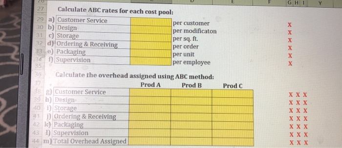 Manufacturing Company makes 3 products: A, B, and C. Shown below are