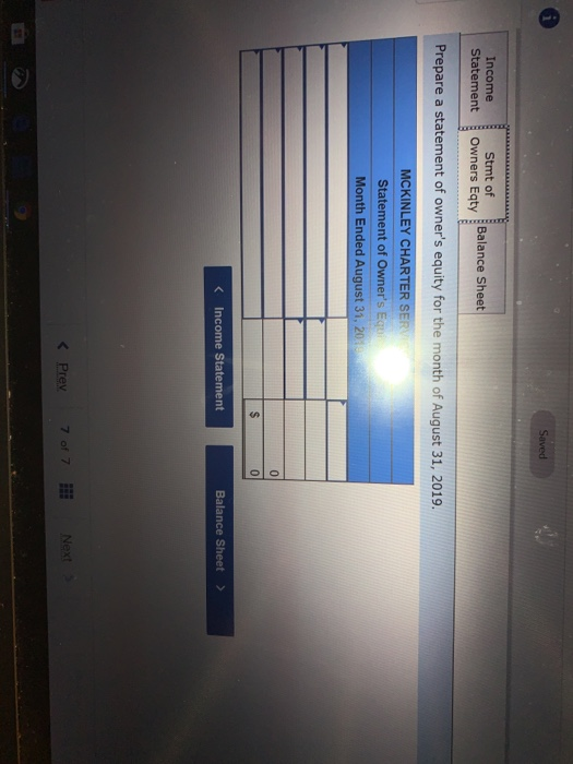 accounting records of the business showed the following information. $ 6,689 Equipment