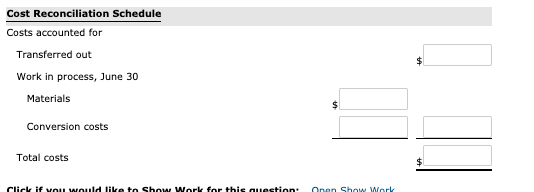 costs Total Costs Equivalent units Unit costs Costs to be accounted for