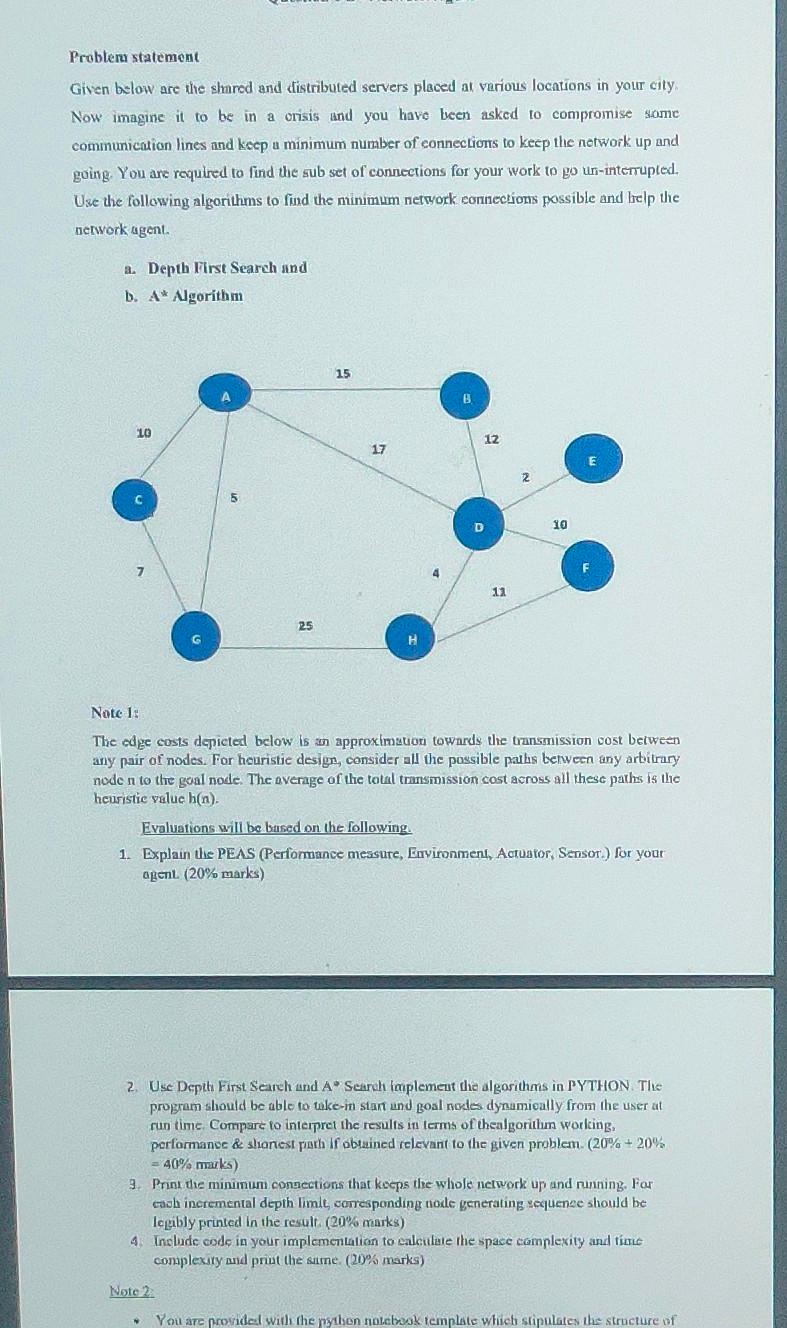 please just answer 3 & 4 question. The edge costs depicted