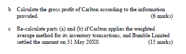 Company ("Carlton"), an import and export company, applies the perpetual inventory system
