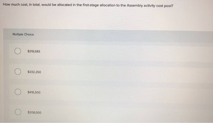 pools. The company has provided the following data concerning its costs and