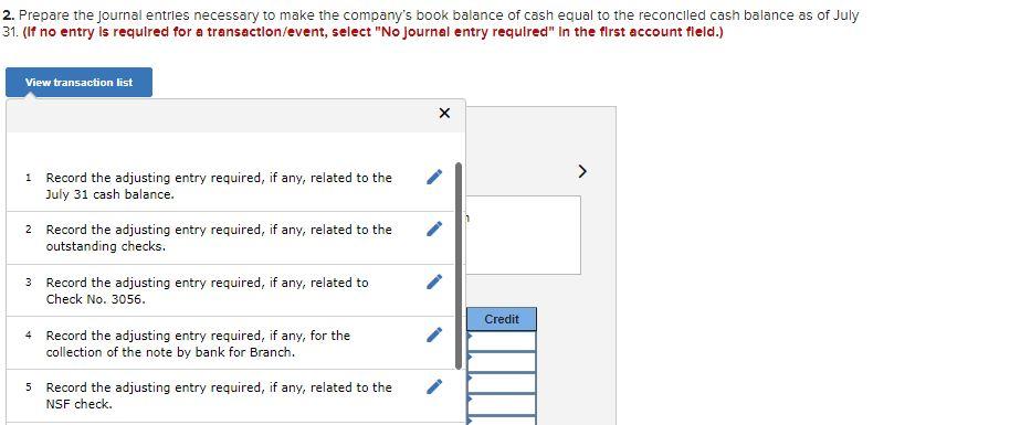 reconciliation and recording adjustments LO P3 [The following information applies to the