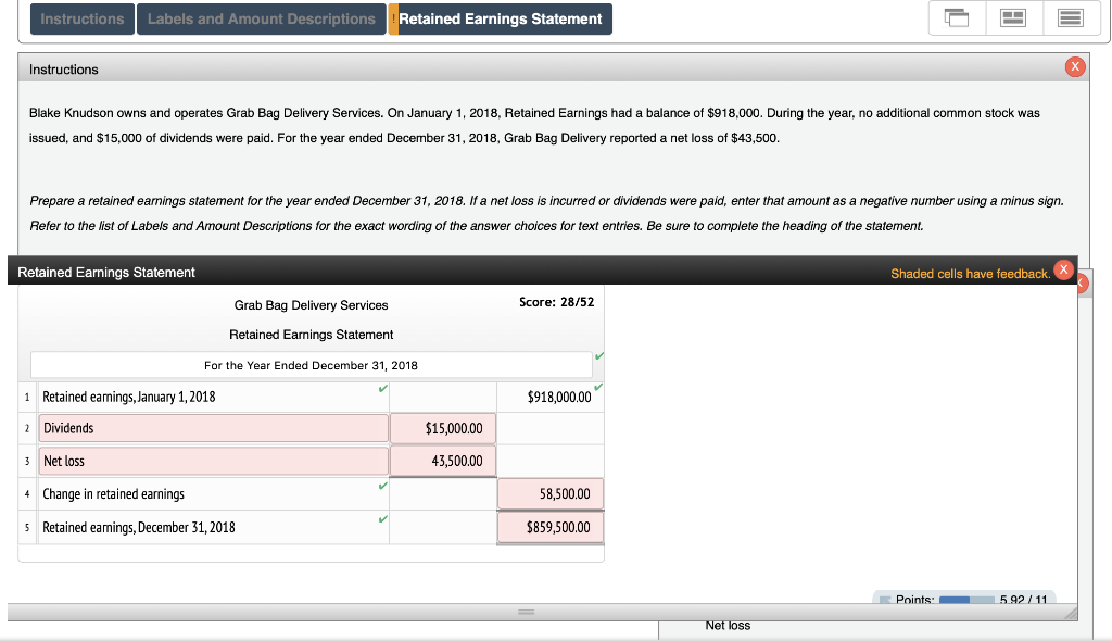 Instructions Labels and Amount Descriptions Retained Earnings Statement Instructions Blake Knudson