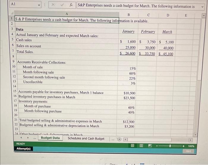 the year. The Controller has asked you to prepare the Cash Budget