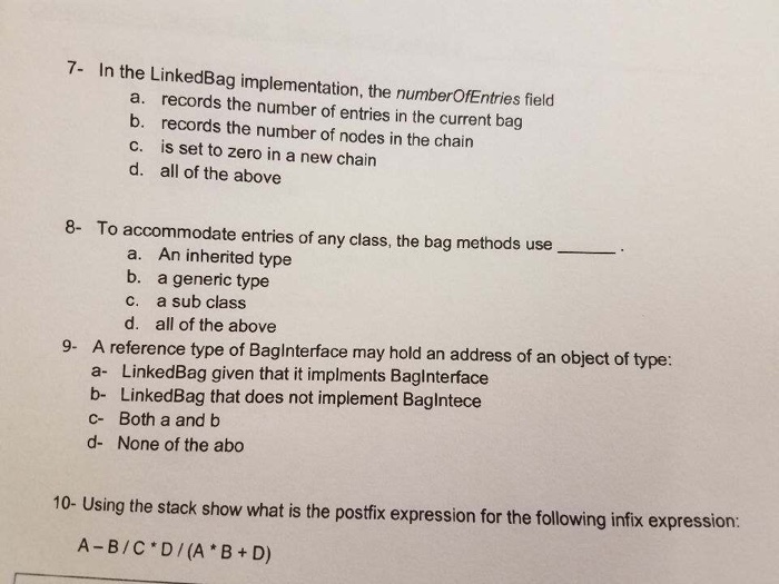 the following infix expression w+x*y/z, which one of the following is the