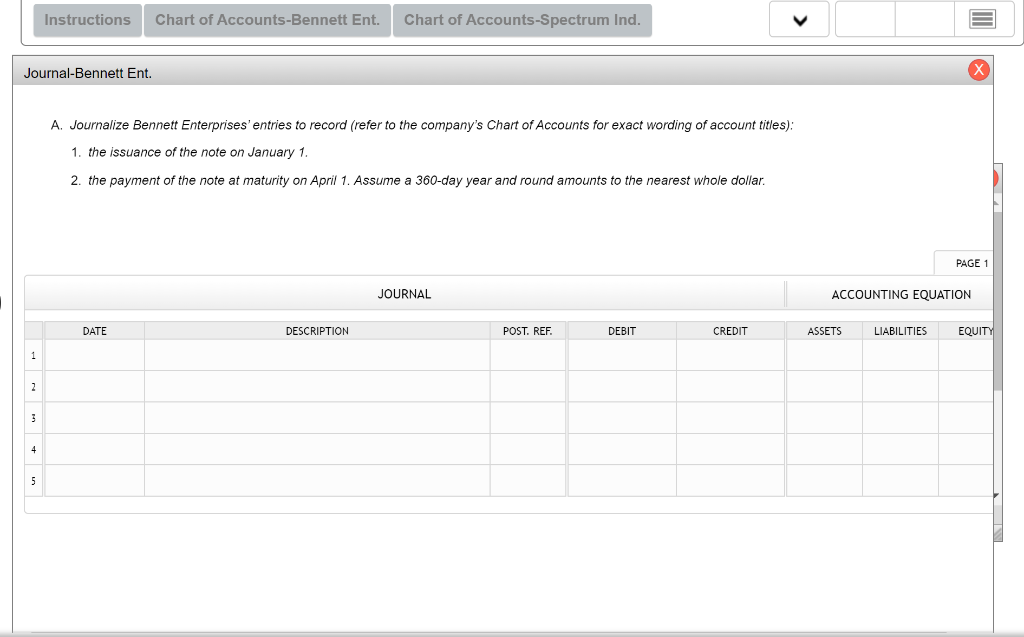 Enterprises issues a $600,000,90-day, 4% note to Spectrum Industries for merchandise inventory.