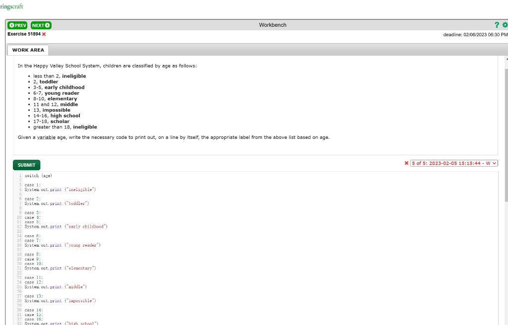 Use Python In the Happy Valley School System, children are classified