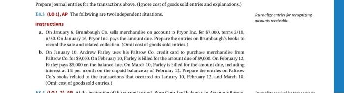 Account Ronable (a) Prepare journal entries to record these transactions Deba Cred
