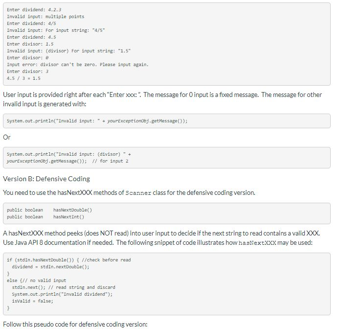 Given a program (Test.java) that gets two numbers from user input and