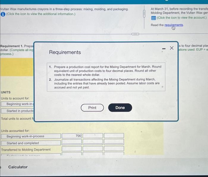 the transler of costs from the Maing Departrent to the 10. Click