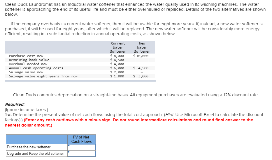 Only the correct answer needed. No explanation! Clean Duds Laundromat has an