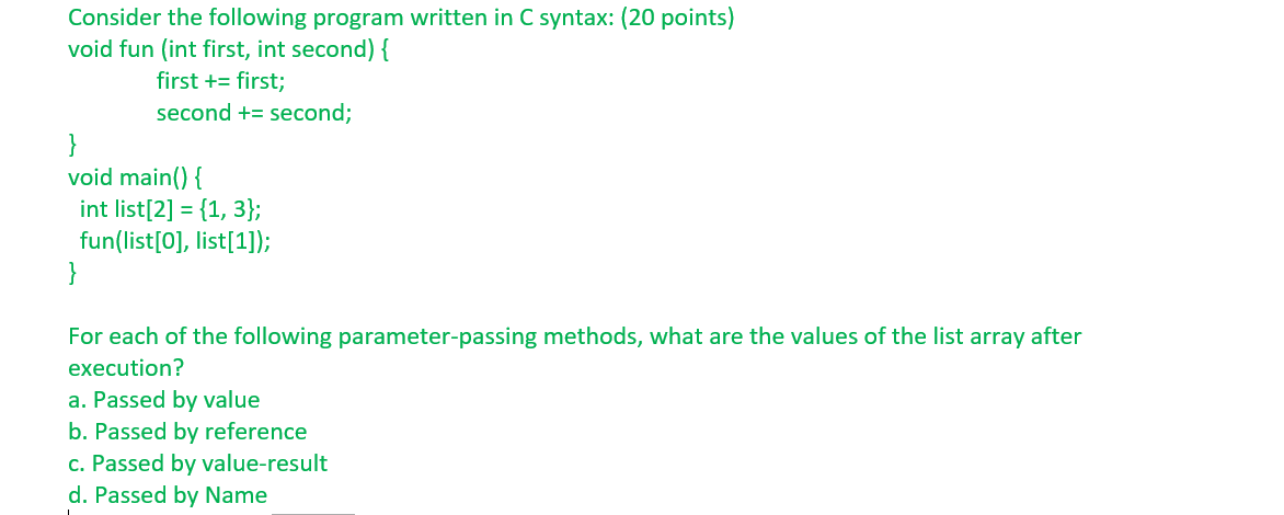 Please provide the running code with the C environment and explain your