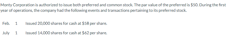 Please solve the question below as soon as possible. Monty Corporation is