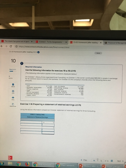  | Connect-To Do Assignments a Ch 01 Homework (after reading -Financial