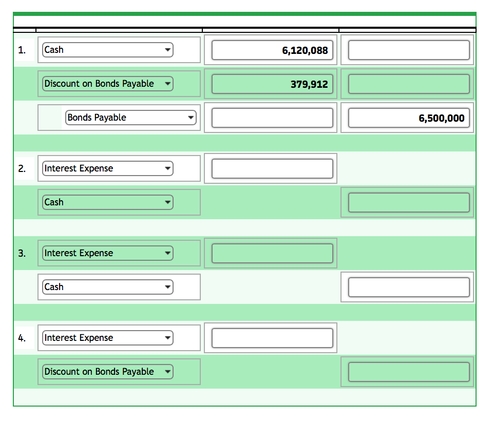 Entries for Issuing Bonds and Amortizing Discount by Straight-Line Method On the