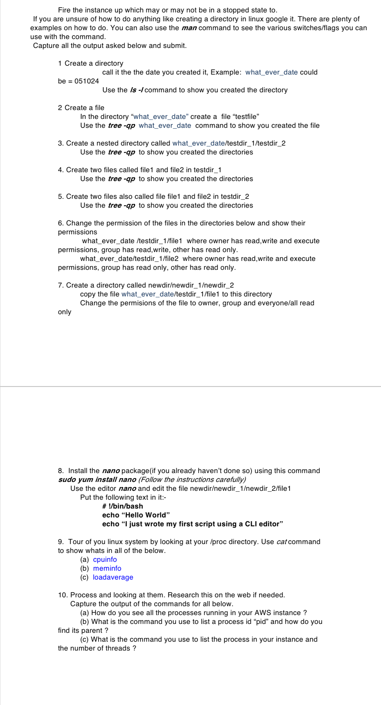  Fire the instance up which may or may not be in