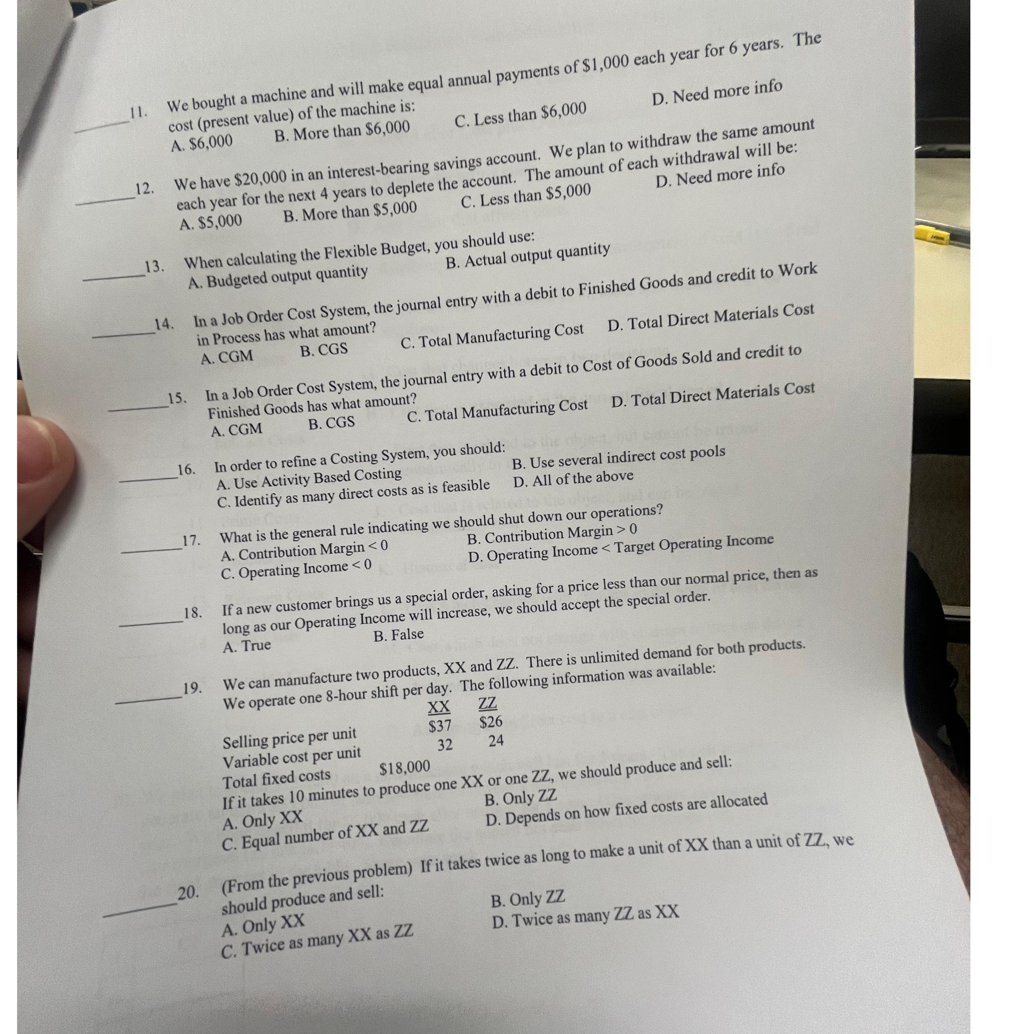  We bought a machine and will make equal annual payments of