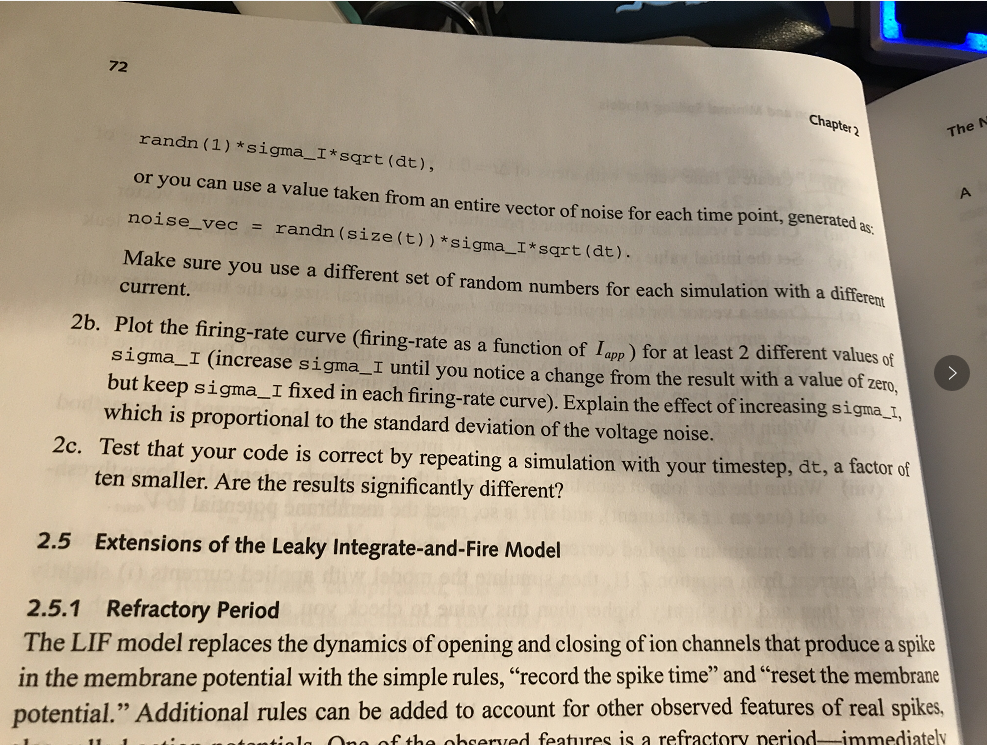 by the neuron in while ignoring the "fire" and reset mechanism. Setting