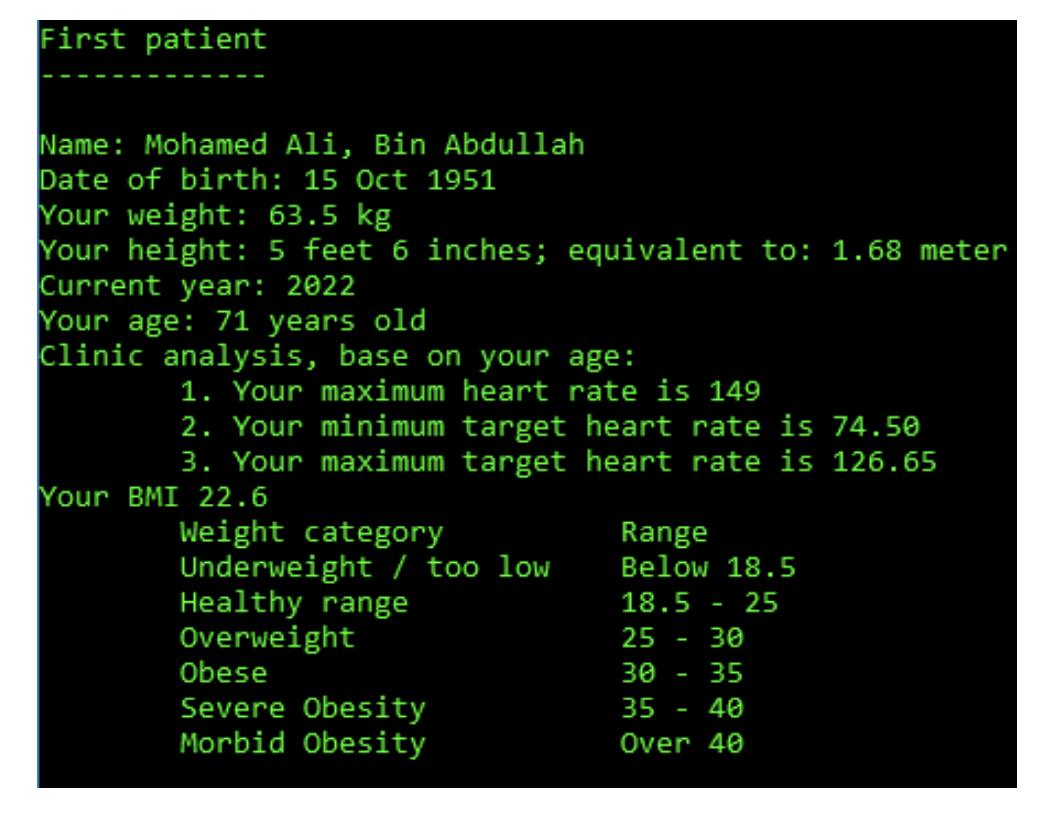 Why my code has wrong output on weight, current year, age, and