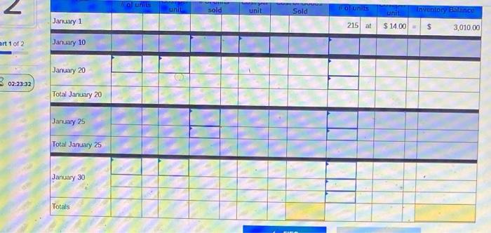 from the January 30 purchase, 5 units from the January 20 purchase,