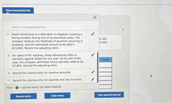 annual interest is paid each July 31. Record the adjusting entry. 2