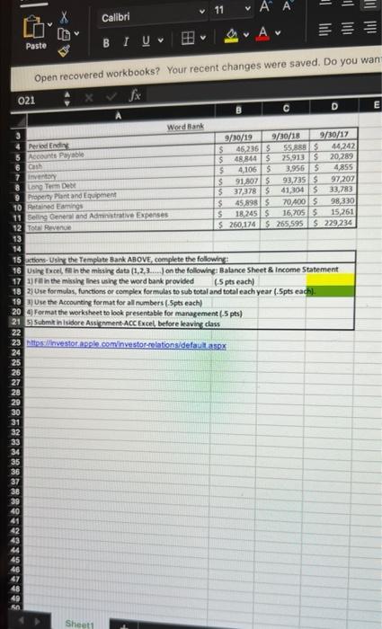 Your recent changes were saved. Do you war Balance Sheet \begin{tabular}{|l|l|l|l|}