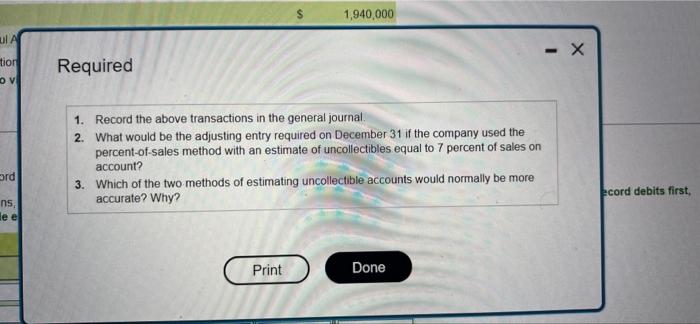 November 30 2020 Accounts Receivable Allowance for Doubitul Accounts (credit balance) The