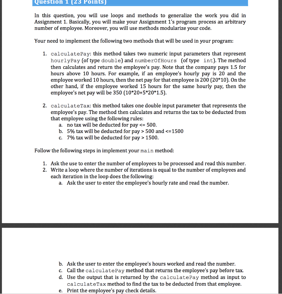 Needed as a Java Program. Please do all parts. Thank You! Question