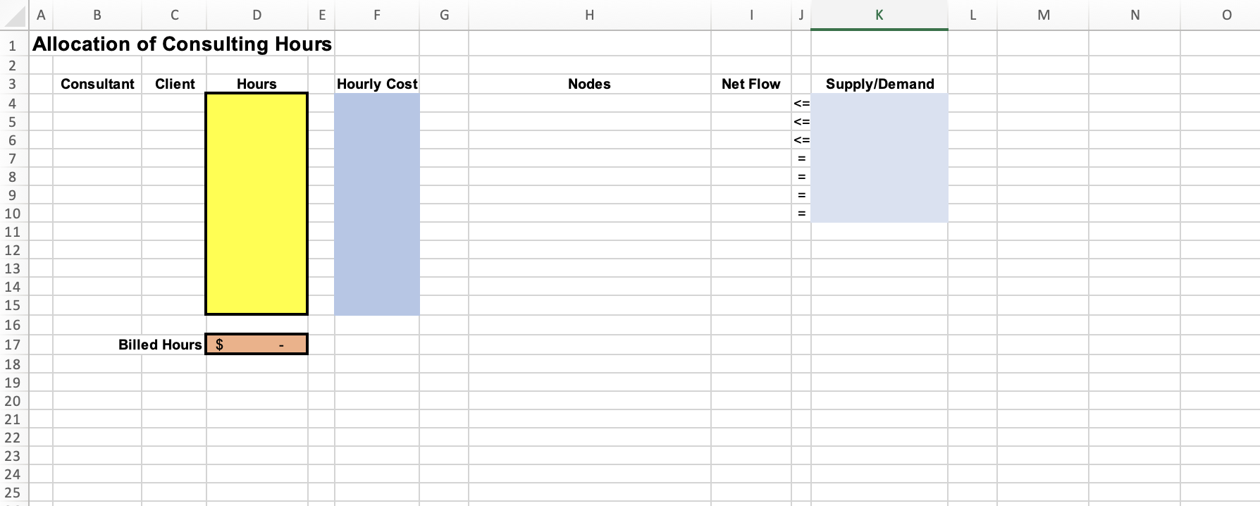 consultants, Avery and Baker, can be scheduled to work for clients up