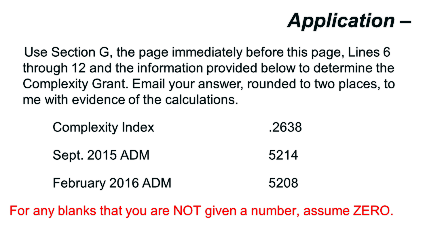 How do I calculate a "Complexity Index": IC 20-43-13-3 Given the following
