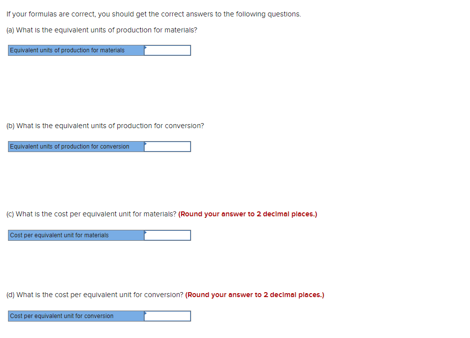 equivalent units of production for conversion? Equivalent units of production for conversion
