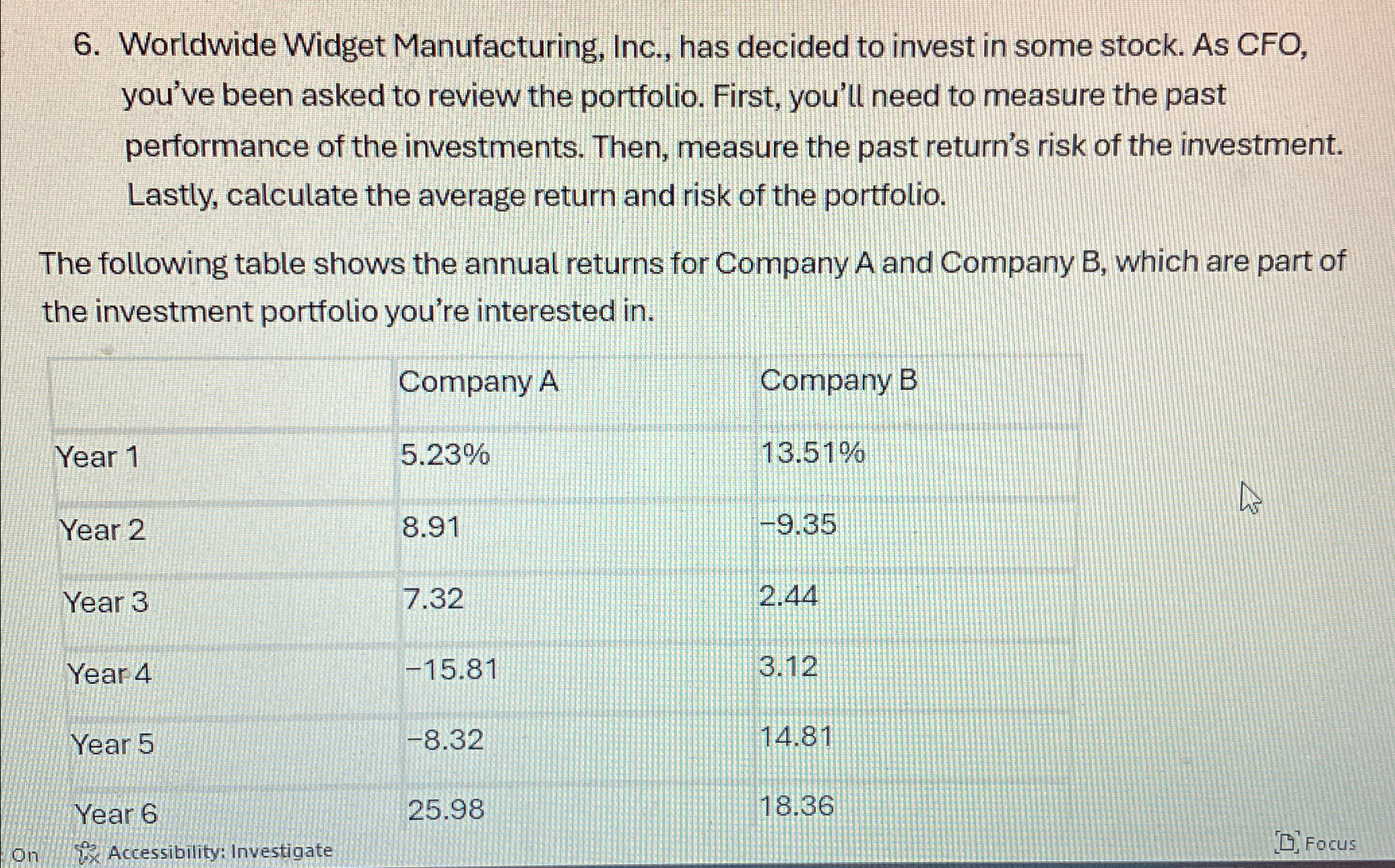  Page MovementL. IZoomDir Reset Window PositionWindow34566. Worldwide Widget Manufacturing, Inc., has