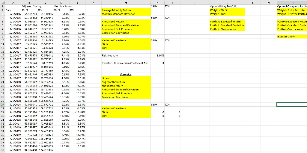Need Formulas For the highlighted sections. E SAUX L M TXN Average