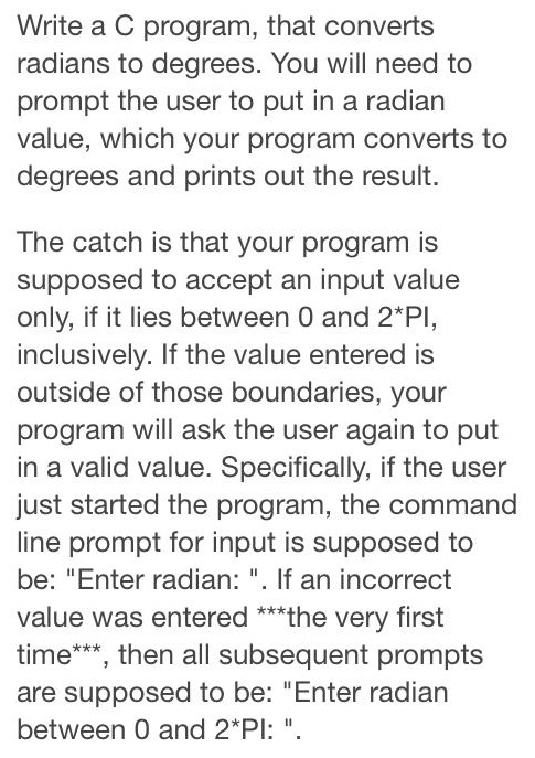 Please somebody help me out asap. Write a C program, that converts