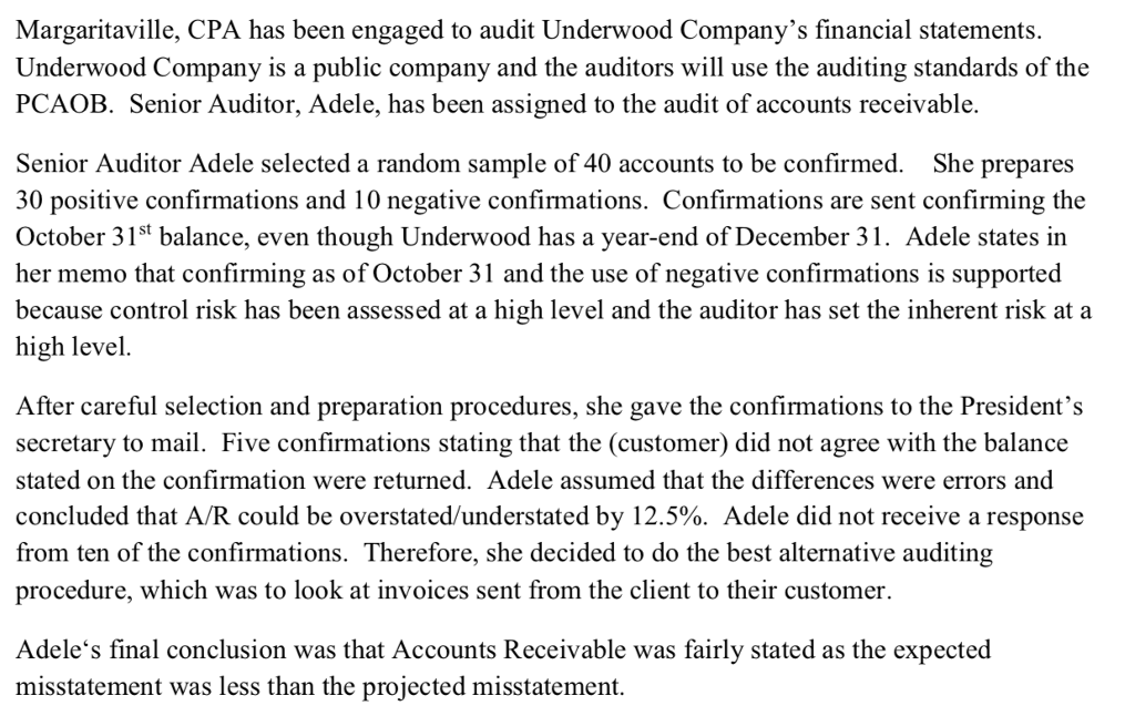 Please answer this Audit question correctly Margaritaville, CPA has been engaged to
