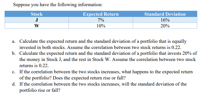 Please solve in excel and show all work, thank you! Suppose