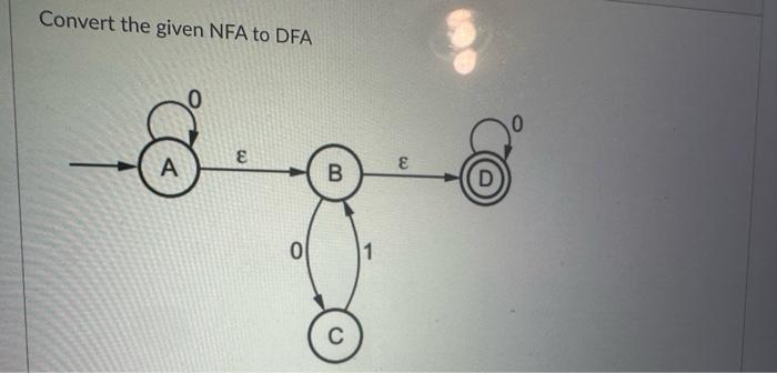 DFA Convert the given NFA to DFA
